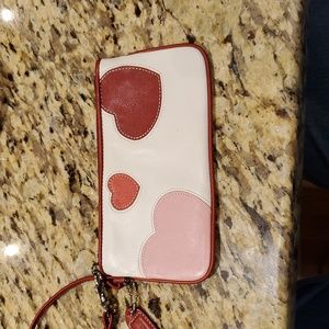 Coach heart wristlet